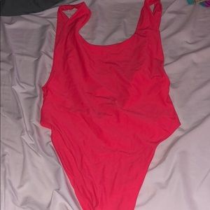 Aerie bright pink one piece size large